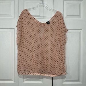 🖤 Torrid Pink Polka Dot Lightweight Sheer Blouse - 2X